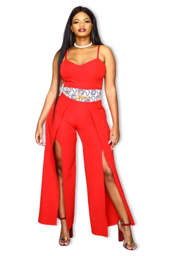 African Red Jumpsuit - I Wear African Marketplace