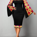 African Women's Flare Sleeve Dress