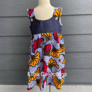 Girl's Ethnic Dressbaby Ankara Dress/Girl's Birthday Outfit/Infant Dress/Orange Dress/Baby Shower Gift/Easter Outfit/ Baby Girl/ Batik Dress