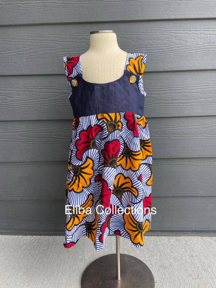 Girl's Ethnic Dressbaby Ankara Dress/Girl's Birthday Outfit/Infant Dress/Orange Dress/Baby Shower Gift/Easter Outfit/ Baby Girl/ Batik Dress