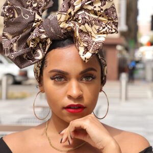 Turban Wax, African Print Headwrap, Brown Turban, Women's Head Scarf, Gifts, Kids Headwrap
