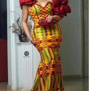 African Kente Prom Dress, Dashiki Dress For Women, African Plus Size, Ghana Clothing, Ankara Wedding Dress, Long Gown