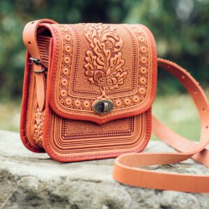 Brown Leather Shoulder Bag - Crossbody Bag Leather Handbag Ethnic Messenger Bag- Ladies Women Woman Handbag- Gift