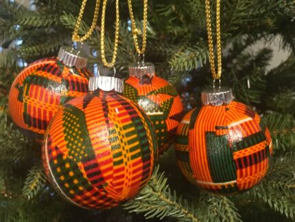African Decor - Kente Ornament - African American Christmas Ornaments