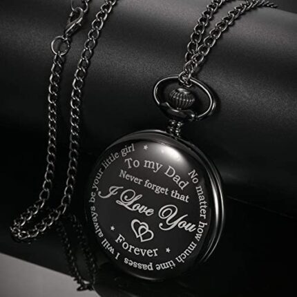 Dad Gift from Daughter to Father Engraved Pocket Watch