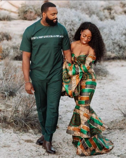 Stylish Afrocentric African Print Couples Matching Set - I Wear