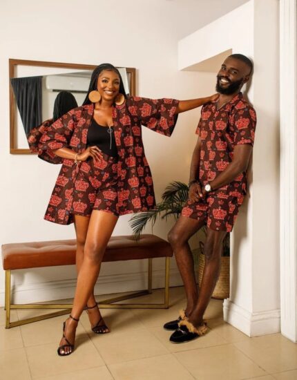 African Couples Matching Outfit, African Couples Clothing,african Print  Couples Clothing for Photoshoot, Couples Engagement Matching Outfits 