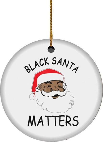 African American Santa Black Matters Christmas Ornaments