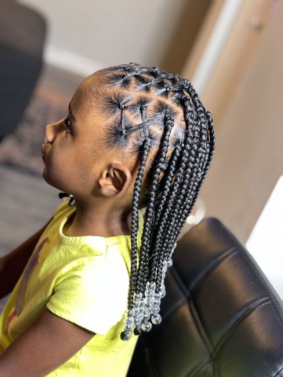 6-year old girl with new hairstyle Stock Photo - Alamy