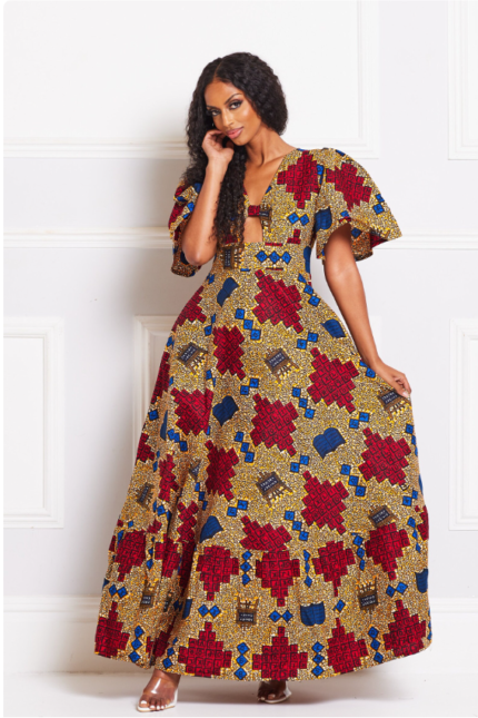 MORIAM African Print Maxi Dress