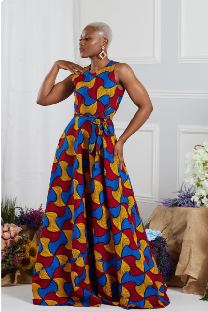 MASHEKA African Print Maxi Dress