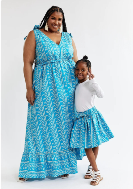 Long gown for Mom and short skirt Daughter