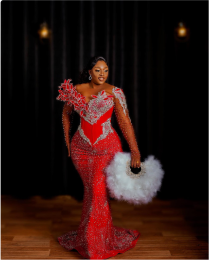 Red beaded luxury corset Dress