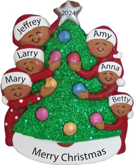 Family of 6 Christmas Ornaments Personalized 2023 Custom Family Ornament