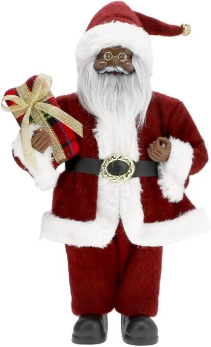 D.R.E. LLC African-American Christmas Standing Santa Figurine Décor