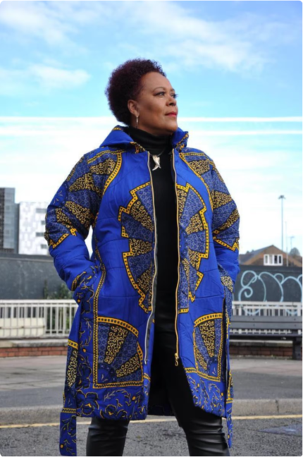 African Blue and Yellow Ankara Parka coat