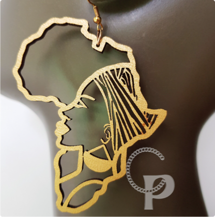 Africa map earrings